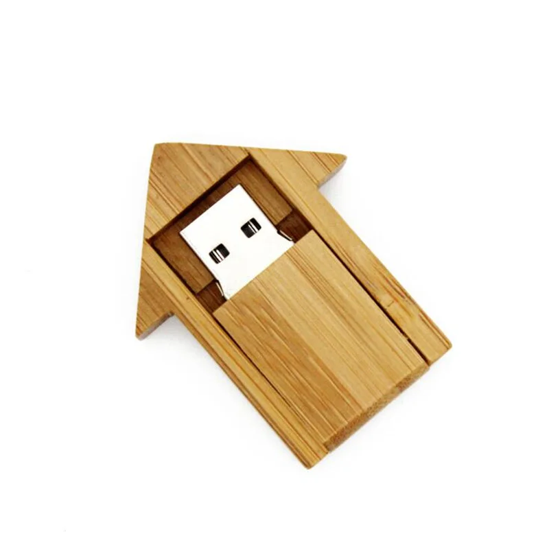 Флешка Деревянный Дом Хаунтен House Houten F91 бежевая 2 Гб - фото 5