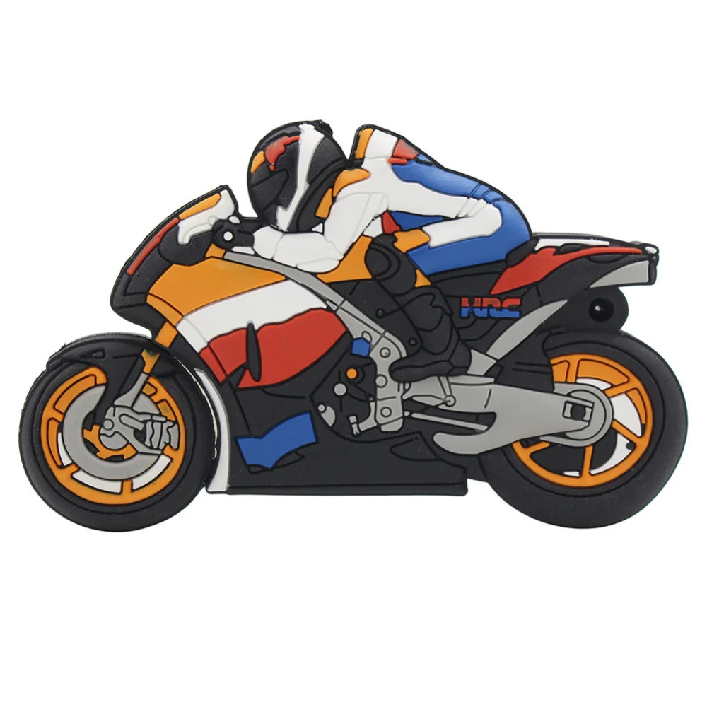 Флешка Резиновая Мотоцикл Honda Motorcycle Q96 черный 4 Гб - фото 2