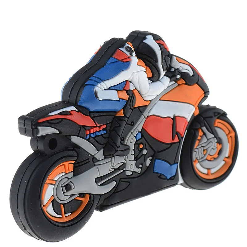 Флешка Резиновая Мотоцикл Honda Motorcycle Q96 черный 4 Гб - фото 3