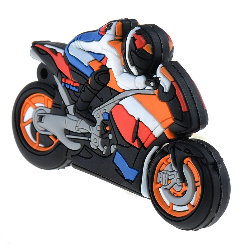 Флешка Резиновая Мотоцикл Honda Motorcycle Q96 черный 4 Гб - фото 4