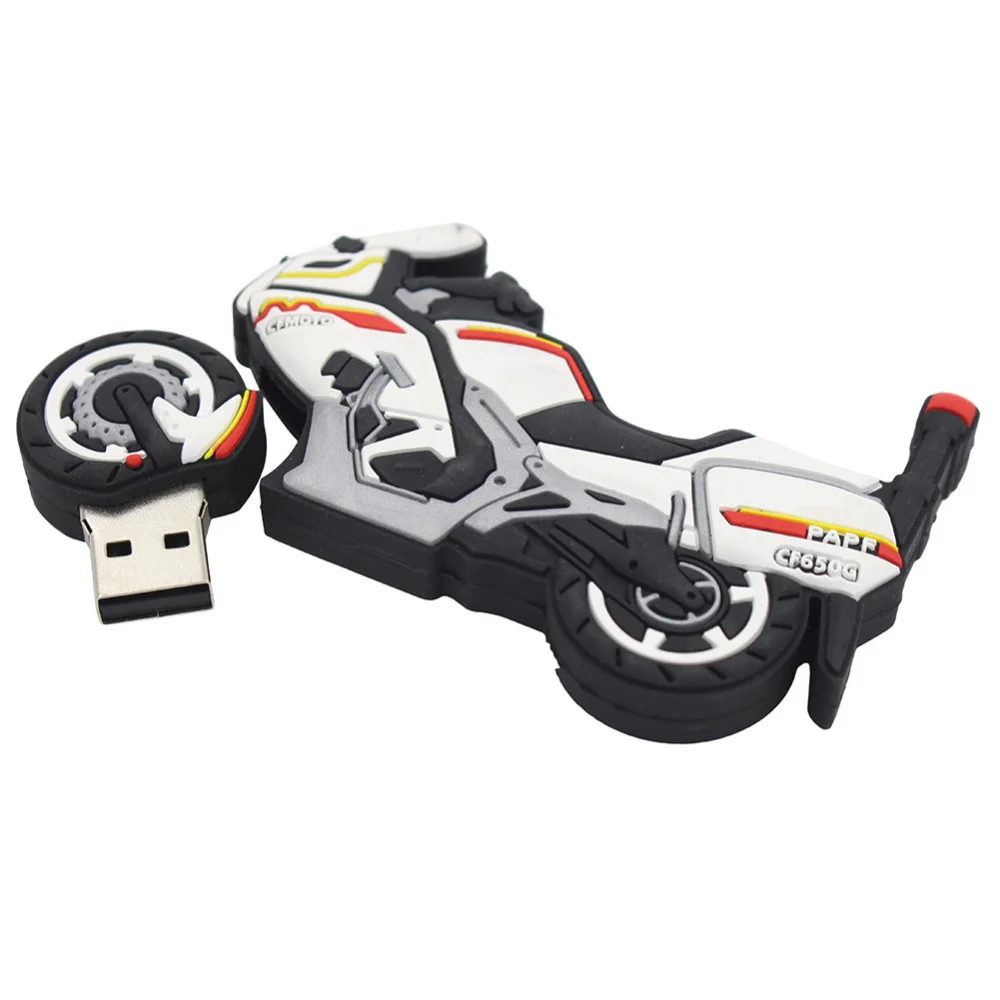 Флешка Резиновая Мотоцикл CFMOTO Motorcycle Q96 белый 4 Гб - фото 8