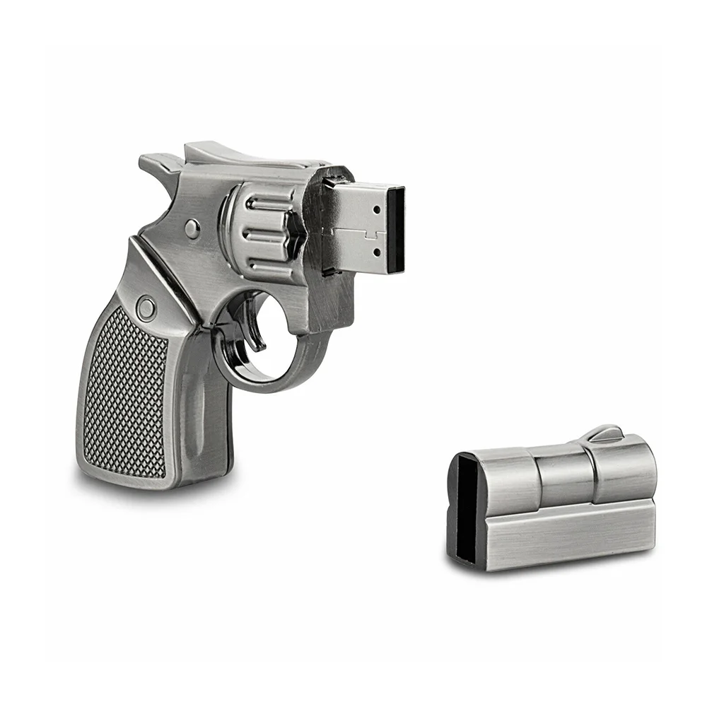 Флешка Металлическая Револьвер Revolver R98 черный 1 ТБ - фото 4