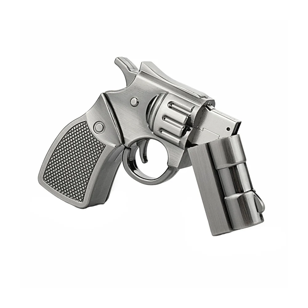 Флешка Металлическая Револьвер Revolver R98 черный 2 ТБ - фото 2