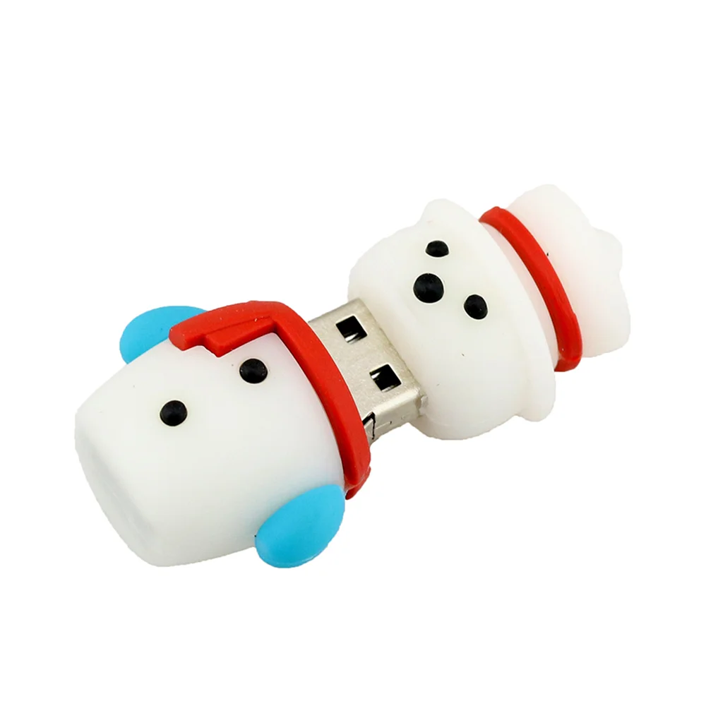Флешка Резиновая Снеговик SnowMan Q104 белый 16 Гб - фото 4