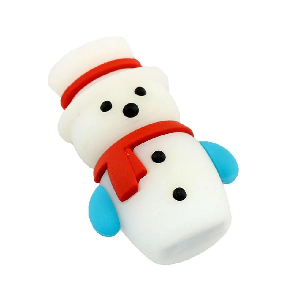 Флешка Резиновая Снеговик SnowMan Q104 белый 16 Гб - фото 5