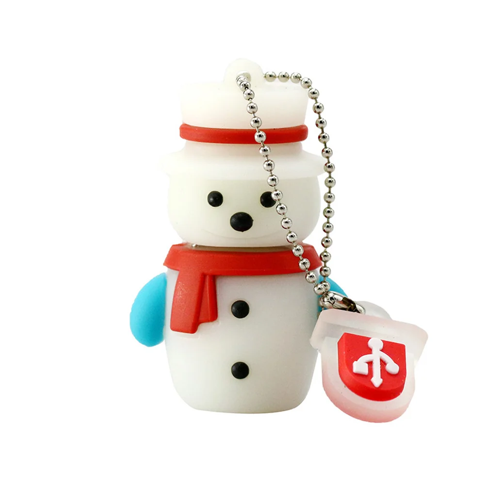 Флешка Резиновая Снеговик SnowMan Q104 белый 16 Гб - фото 6