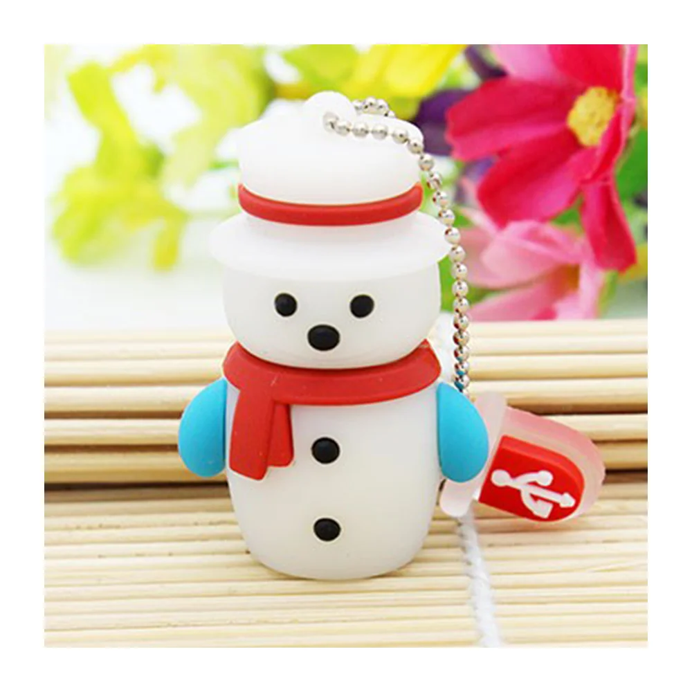 Флешка Резиновая Снеговик SnowMan Q104 белый 16 Гб - фото 7