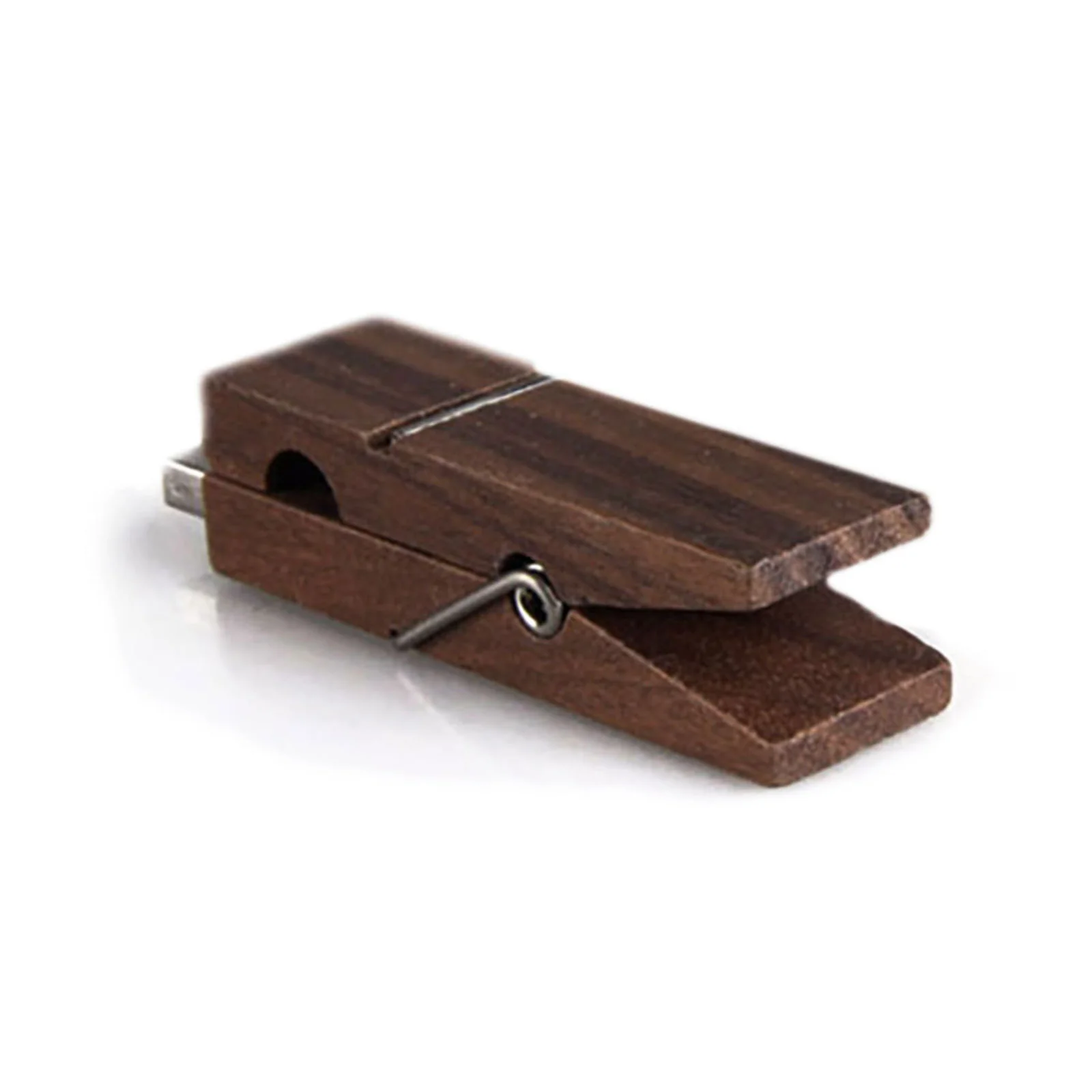 Флешка Деревянная Прищепка Pin Wood F115 коричневая 128 Гб - фото 3