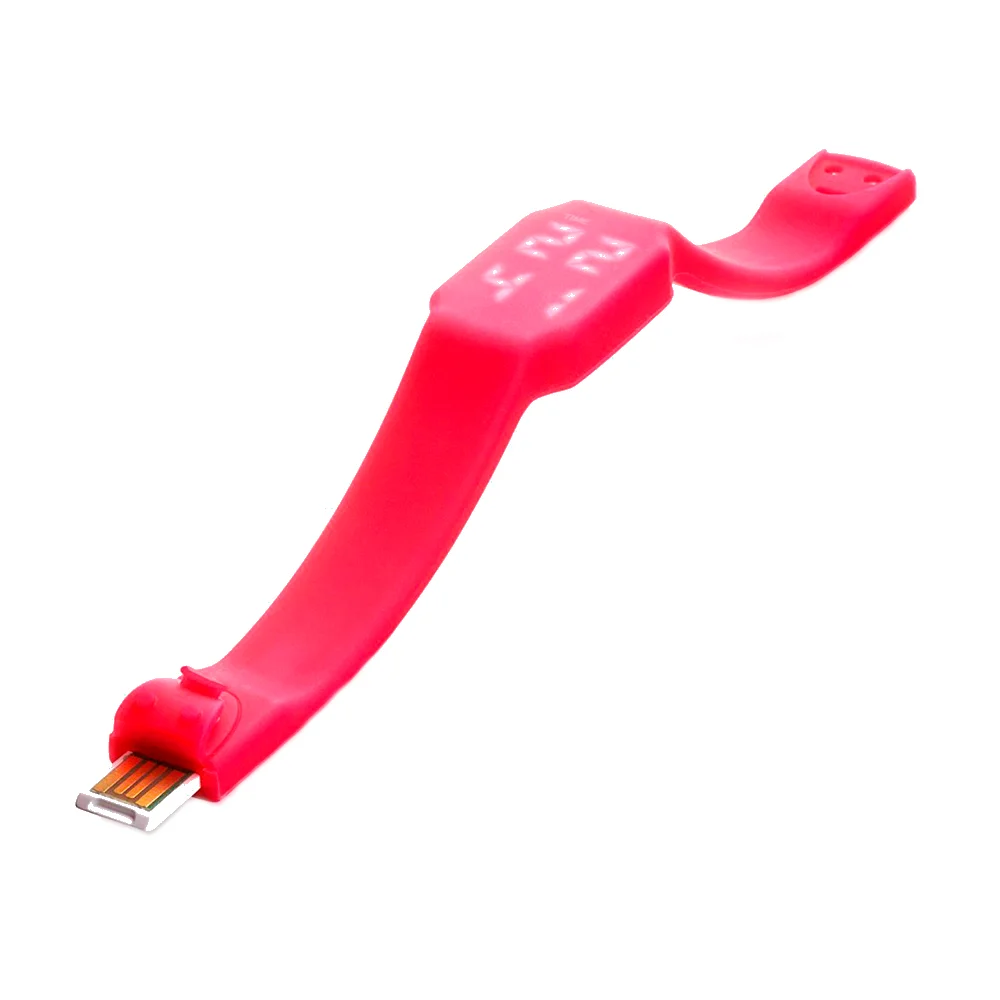 Флешка Силиконовая Наручные Часы Wrist Watch V122 красный 1 Гб - фото 2