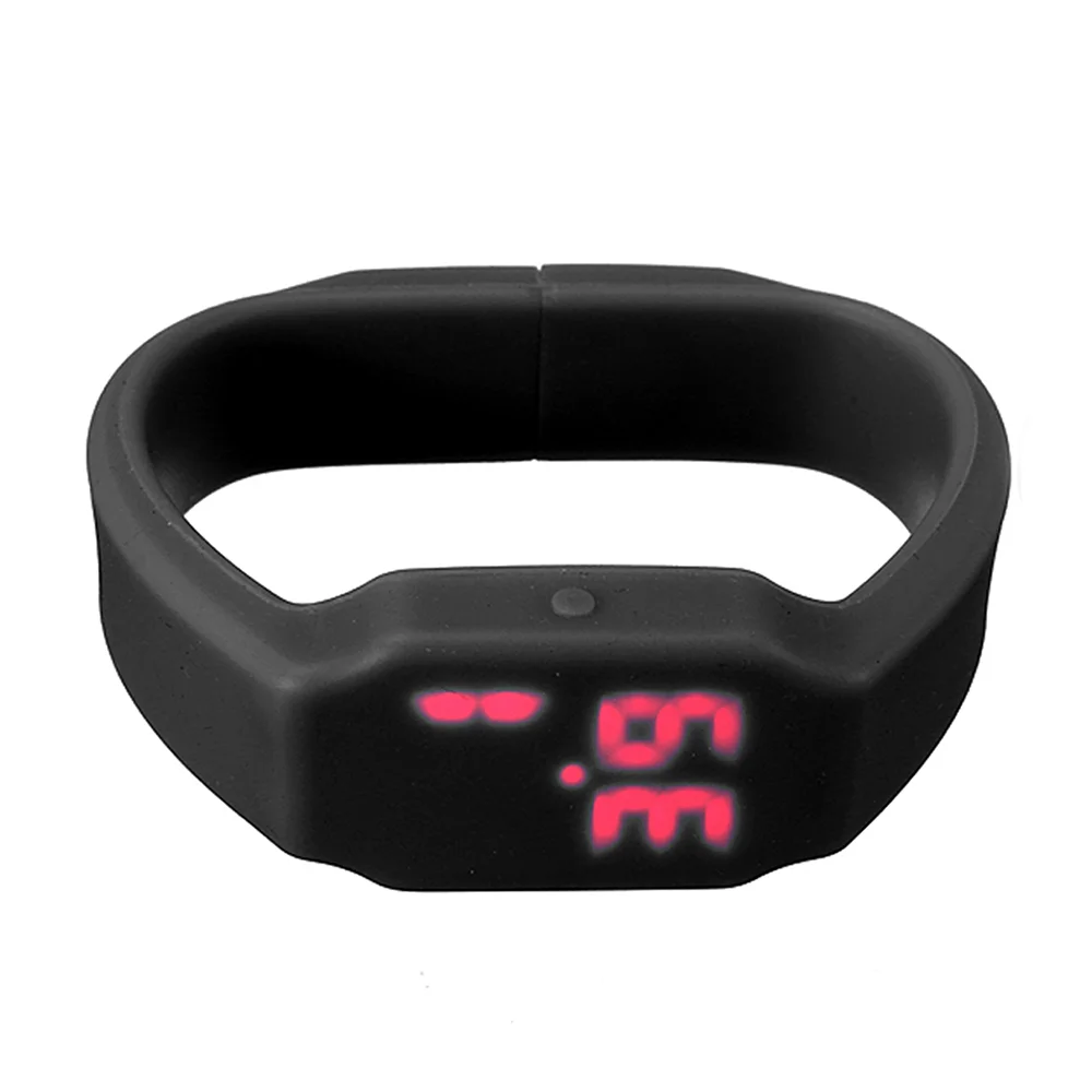 Флешка Силиконовая Наручные Часы Wrist Watch V122 черный 32 Гб - фото 3