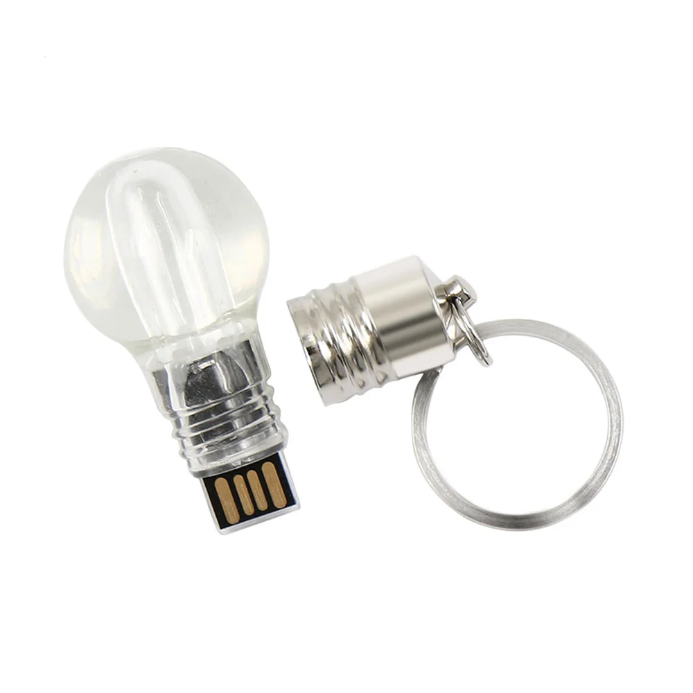 Флешка Стеклянная Лампочка Bulb W123 серебряный 4 Гб Прозрачный - фото 1
