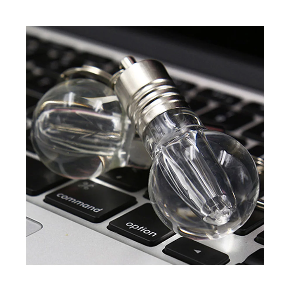 Флешка Стеклянная Лампочка Bulb W123 серебряный 2 Гб Прозрачный - фото 5