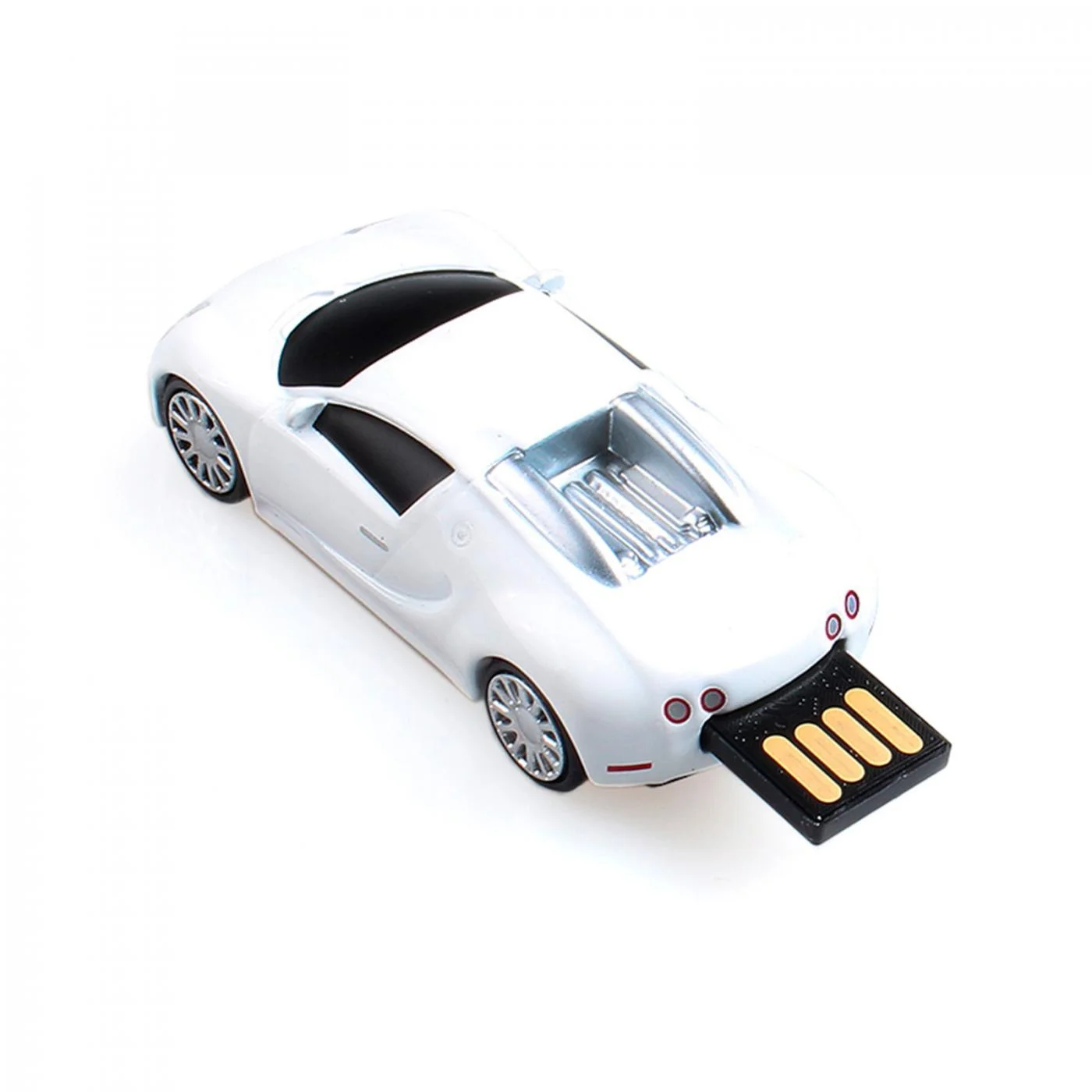 Флешка Металлическая Автомобиль Бугатти Bugatti Veyron R130 белая 256 Гб - фото 1