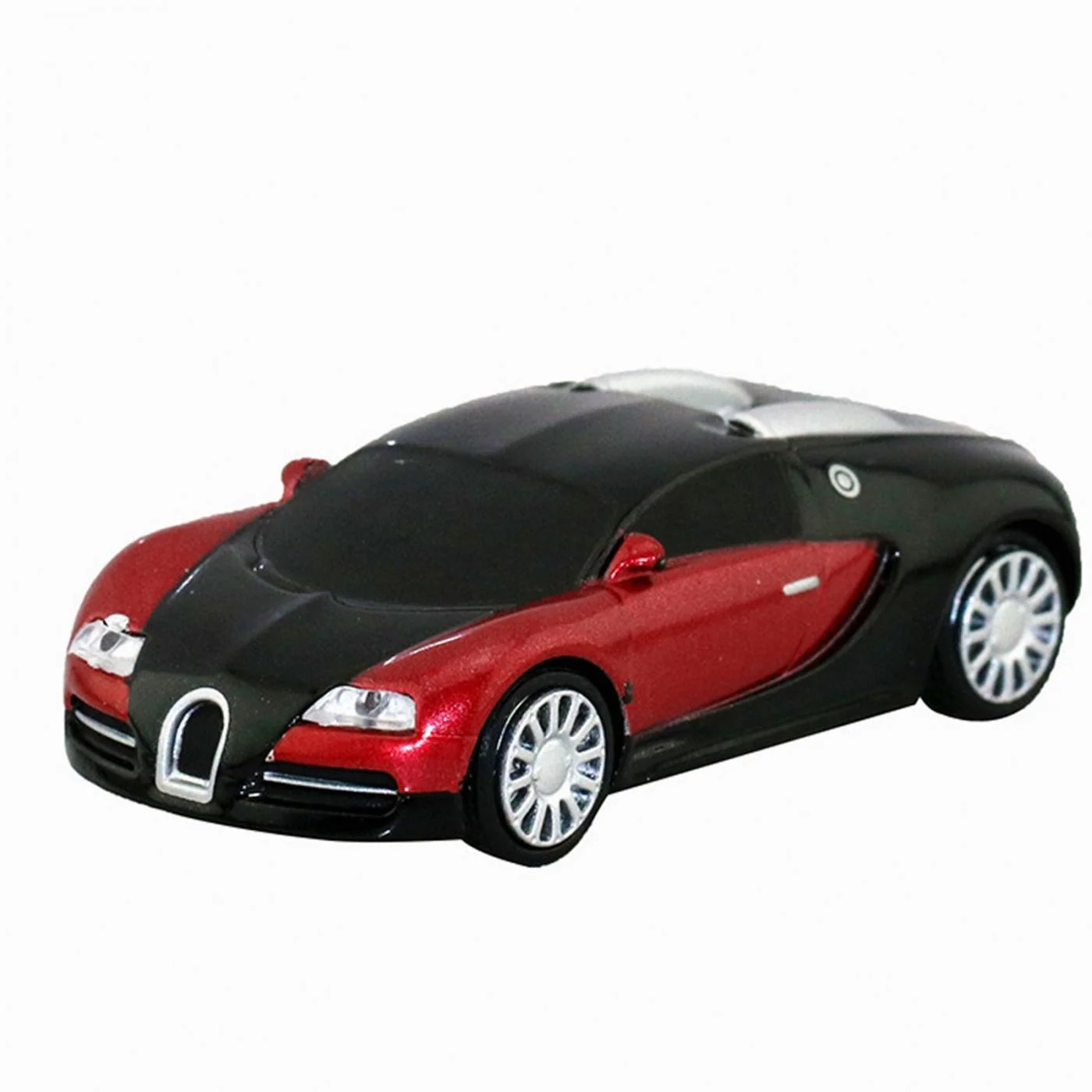 Флешка Металлическая Автомобиль Бугатти Bugatti Veyron R130 черная 1 Гб Красный - фото 1