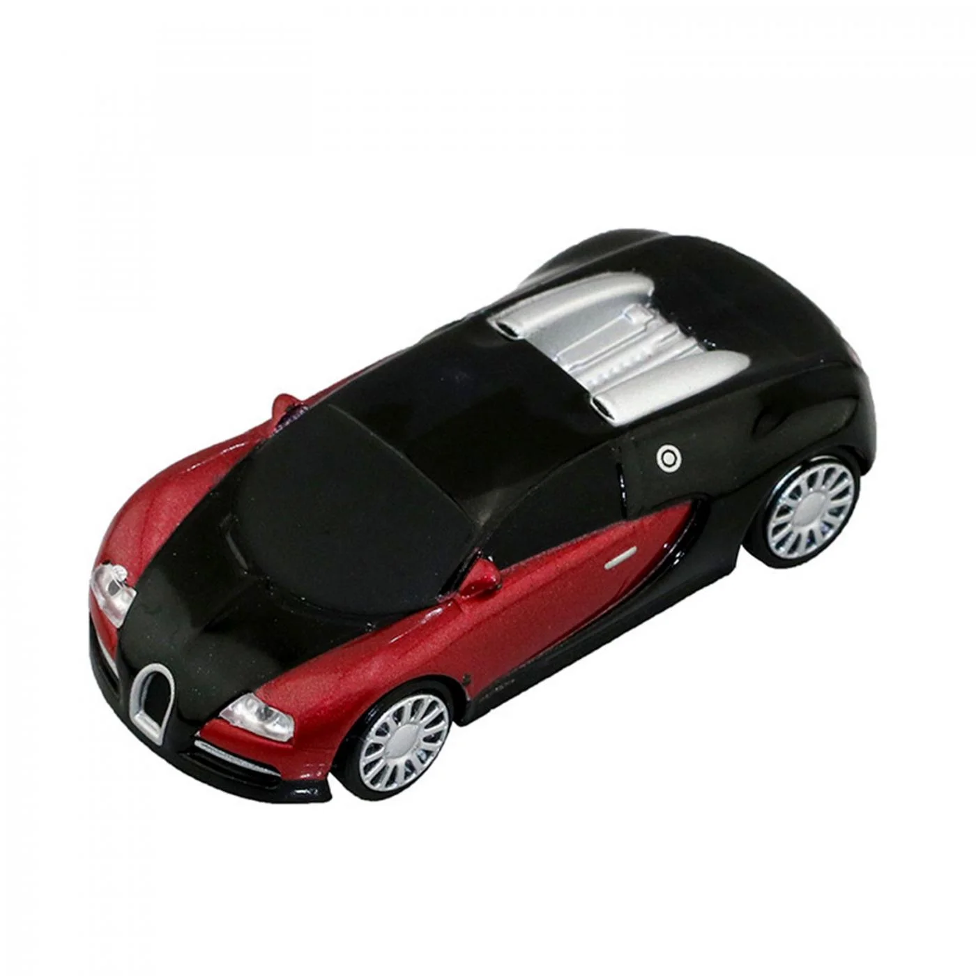 Флешка Металлическая Автомобиль Бугатти Bugatti Veyron R130 черная 1 Гб Красный - фото 2