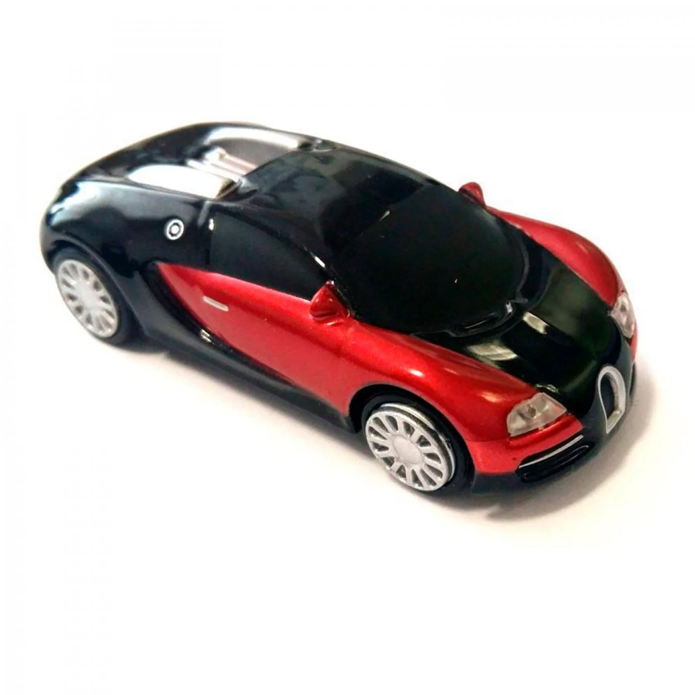 Флешка Металлическая Автомобиль Бугатти Bugatti Veyron R130 черная 16 Гб Красный - фото 8
