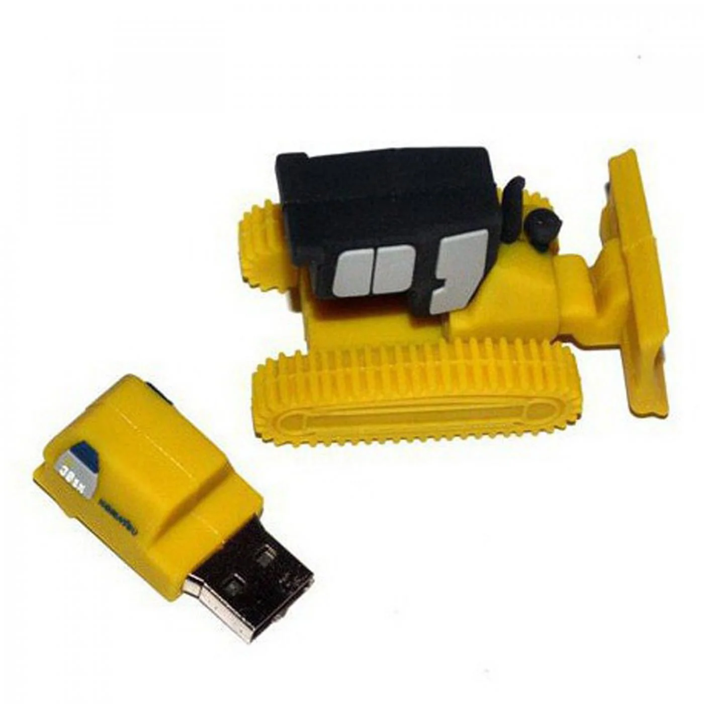 Флешка Резиновая Бульдозер Bulldozer Q132 желтый/черный 32 Гб - фото 2
