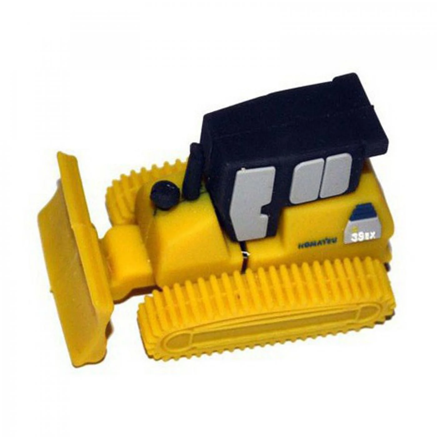 Флешка Резиновая Бульдозер Bulldozer Q132 желтый/черный 512 Гб - фото 3