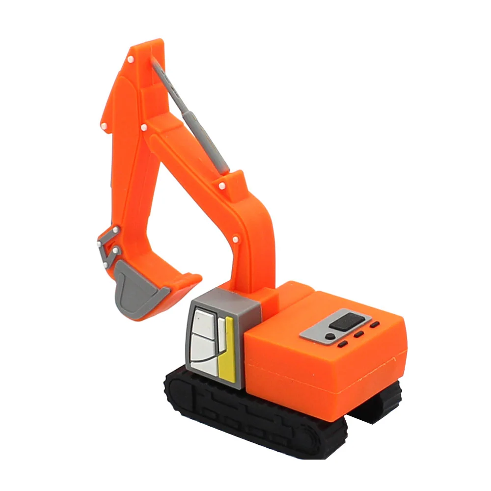 Флешка Резиновая Экскаватор Excavator Q133 оранжевый 4 Гб - фото 8