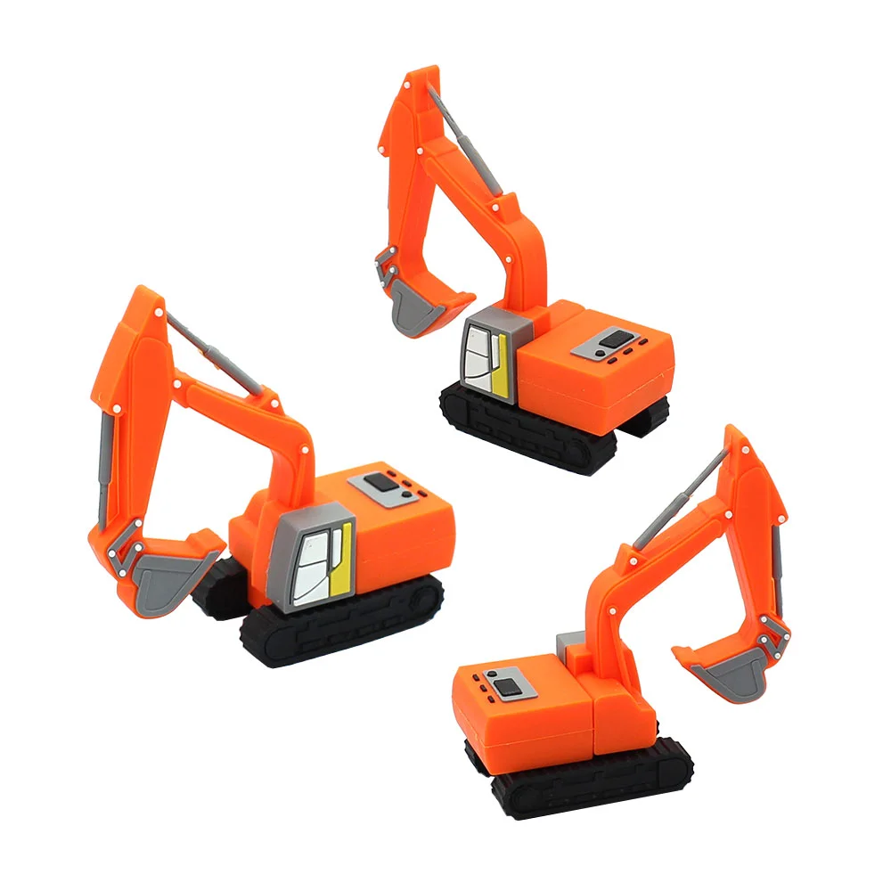 Флешка Резиновая Экскаватор Excavator Q133 оранжевый 4 Гб - фото 9