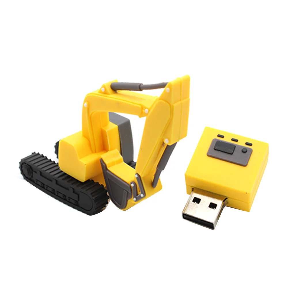 Флешка Резиновая Экскаватор Excavator Q133 желтый 32 Гб - фото 8