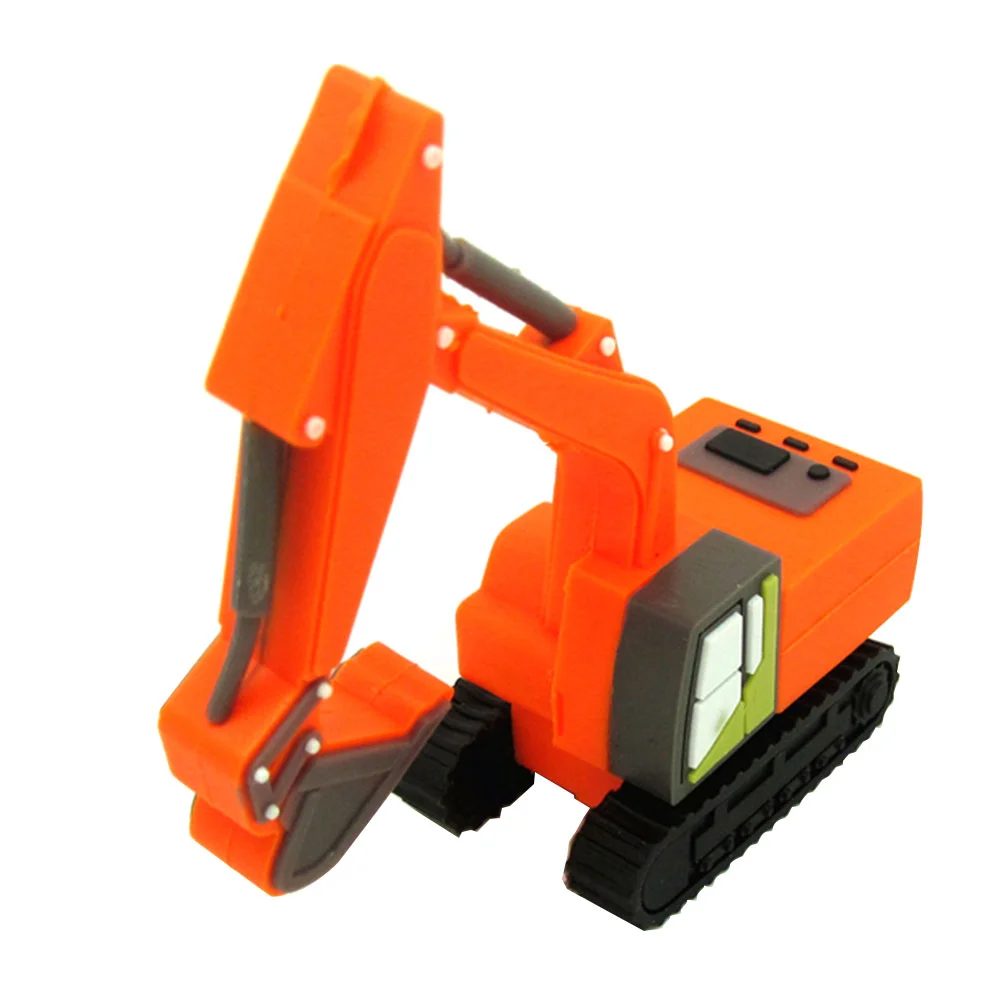 Флешка Резиновая Экскаватор Excavator Q133 оранжевый 8 Гб - фото 2