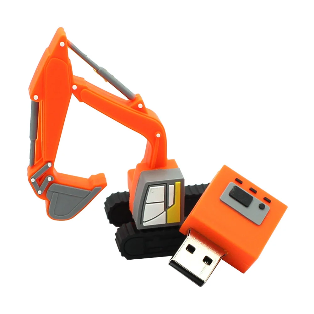 Флешка Резиновая Экскаватор Excavator Q133 оранжевый 32 Гб - фото 6