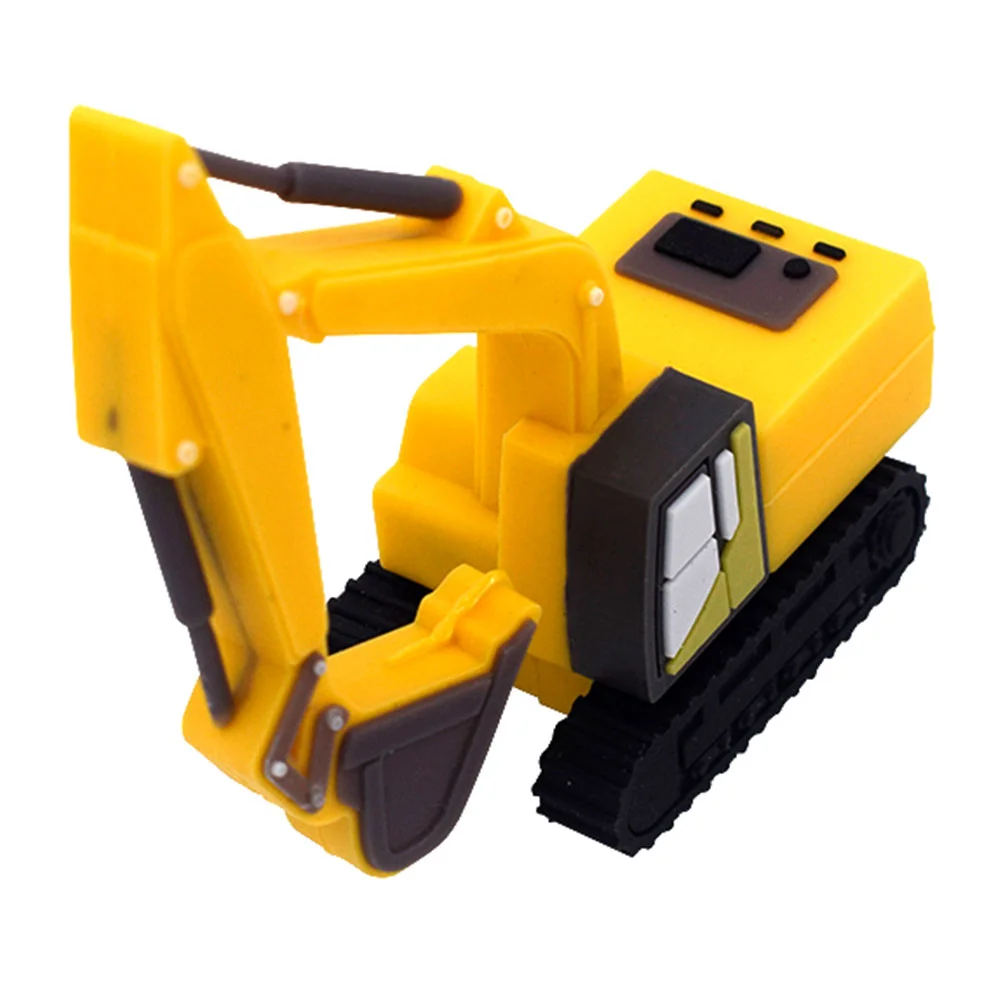 Флешка Резиновая Экскаватор Excavator Q133 желтый 128 Гб - фото 5