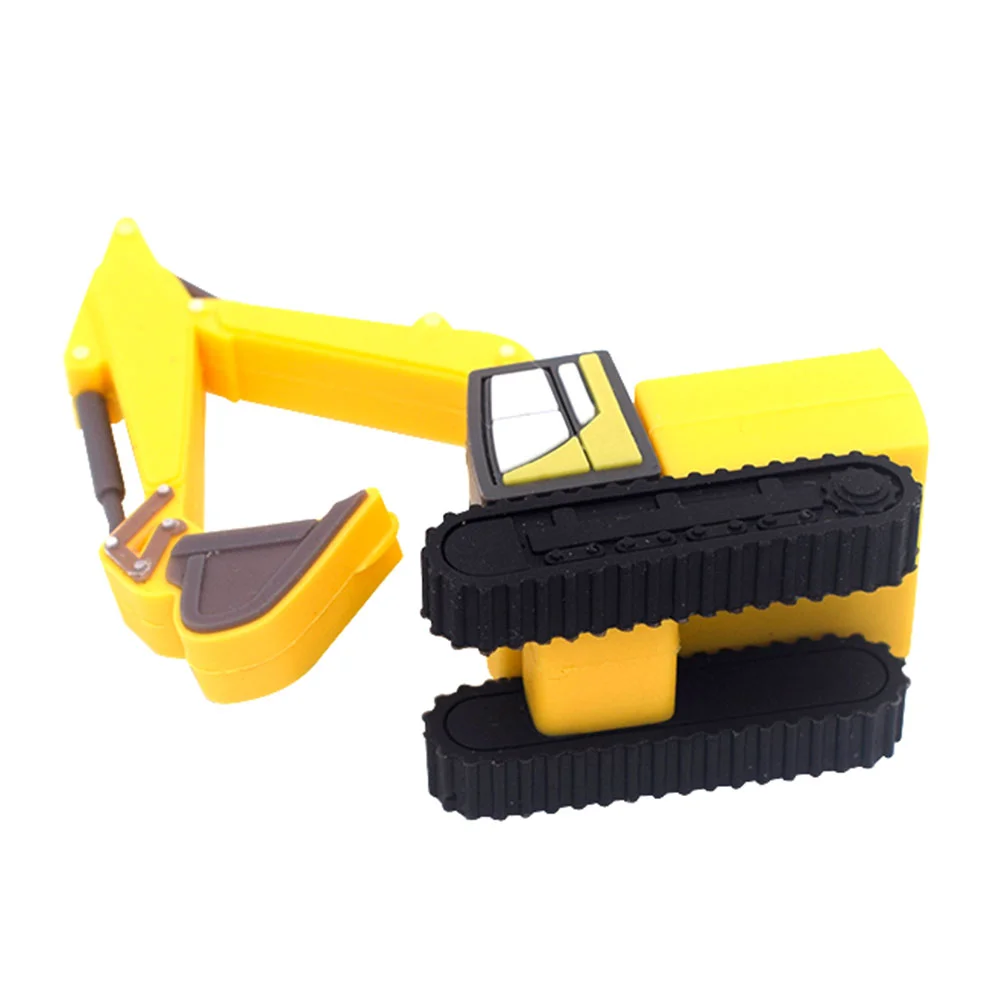 Флешка Резиновая Экскаватор Excavator Q133 желтый 2 Гб - фото 7