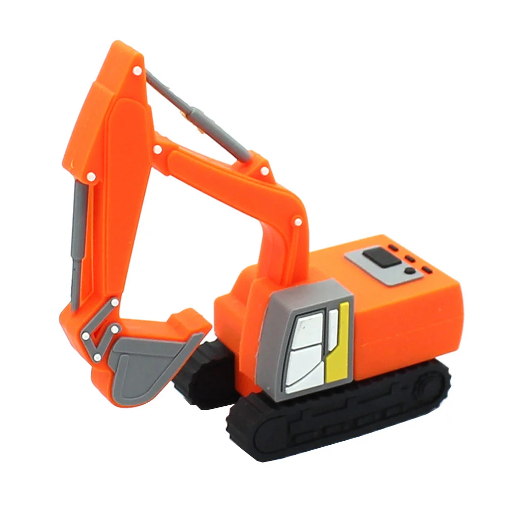 Флешка Резиновая Экскаватор Excavator Q133 оранжевый 1 Гб - фото 4