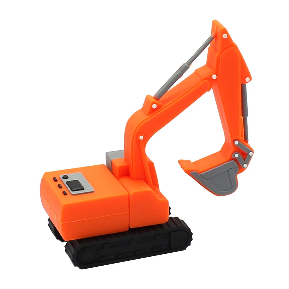 Флешка Резиновая Экскаватор Excavator Q133 оранжевый 1 Гб - фото 7