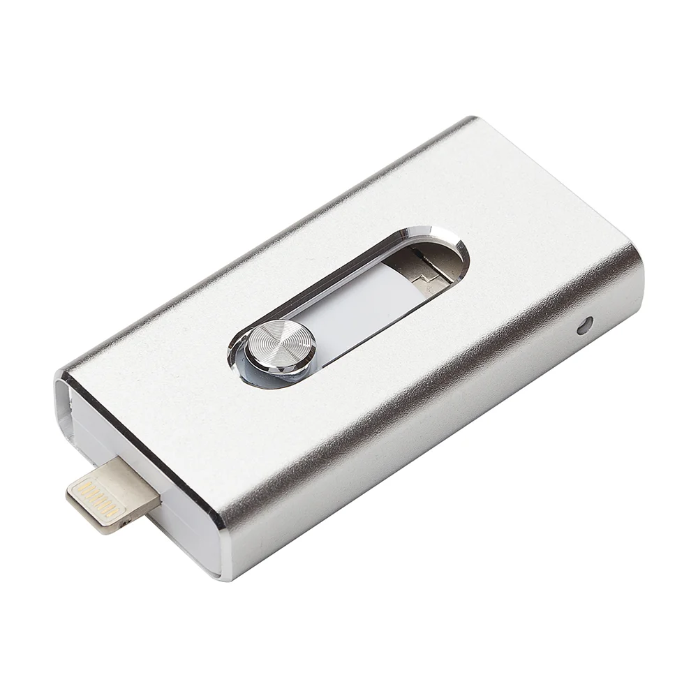 Флешка Металлическая Слайдер Лайт Slider Light R135 серебристый 4 Гб