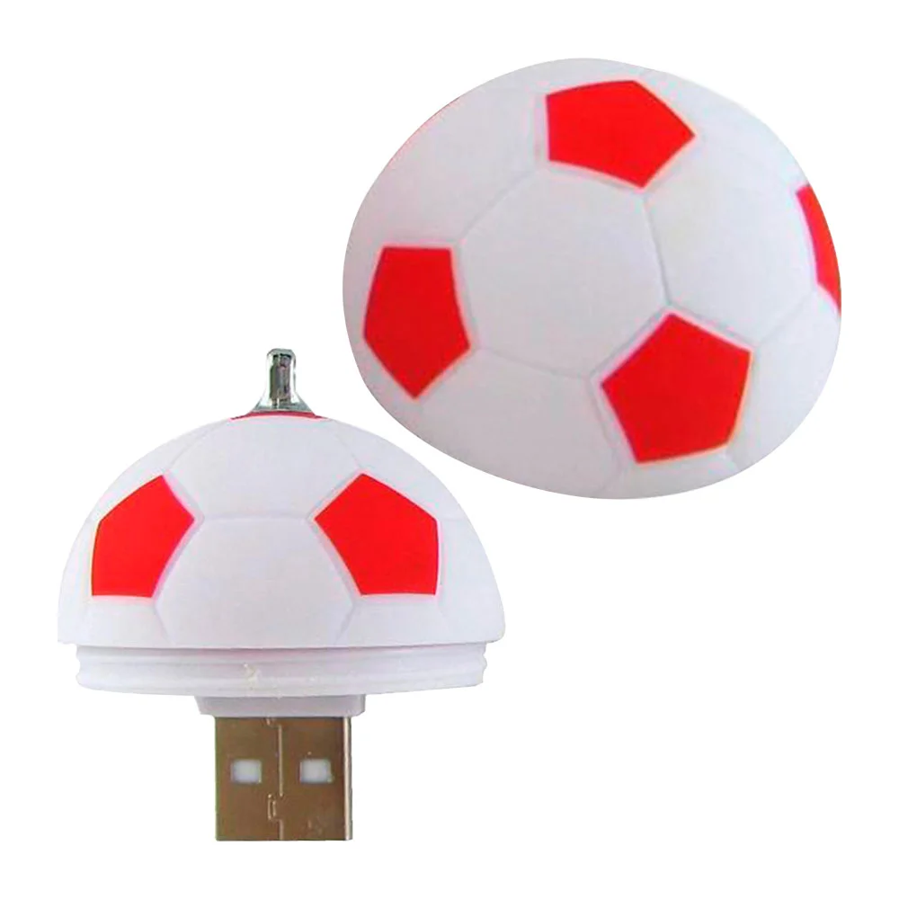 Флешка Пластиковая Футбольный Мяч "Soccer Ball" S140 белый / красный матовый 4 Гб - фото 2
