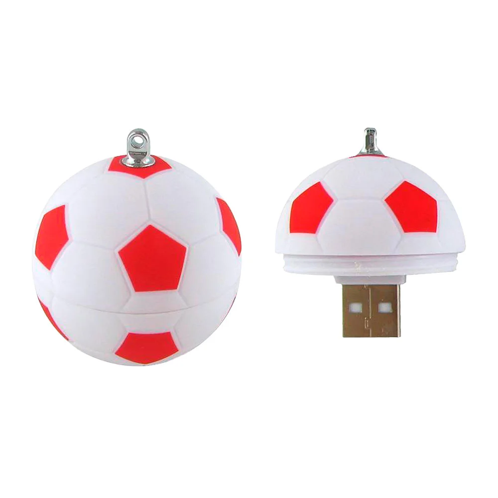 Флешка Пластиковая Футбольный Мяч "Soccer Ball" S140 белый / красный матовый 4 Гб - фото 3
