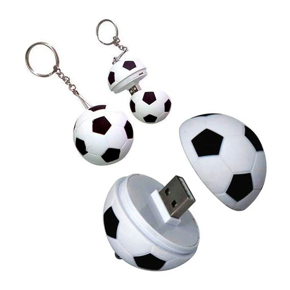 Флешка Пластиковая Футбольный Мяч Soccer Ball S140 белый / черный 128 Гб - фото 3