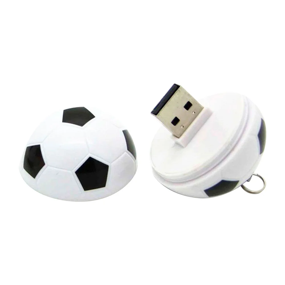 Флешка Пластиковая Футбольный Мяч \Soccer Ball\ S140 белый / черный 1 Гб - фото 2