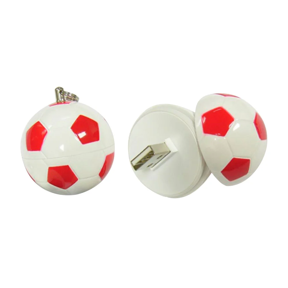 Флешка Пластиковая Футбольный Мяч \Soccer Ball\ S140 белый / красный 8 Гб - фото 4