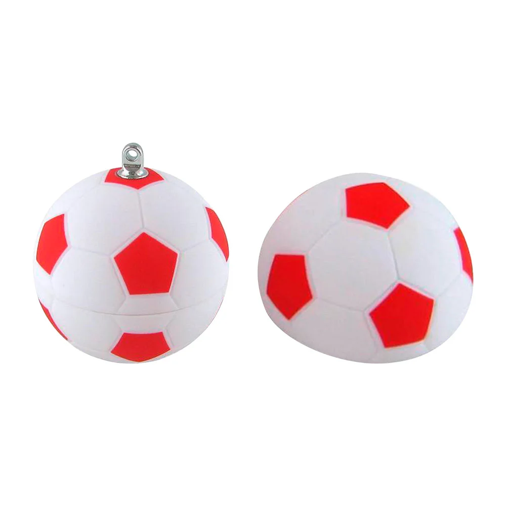 Флешка Пластиковая Футбольный Мяч Soccer Ball S140 белый / красный матовый 128 Гб - фото 4