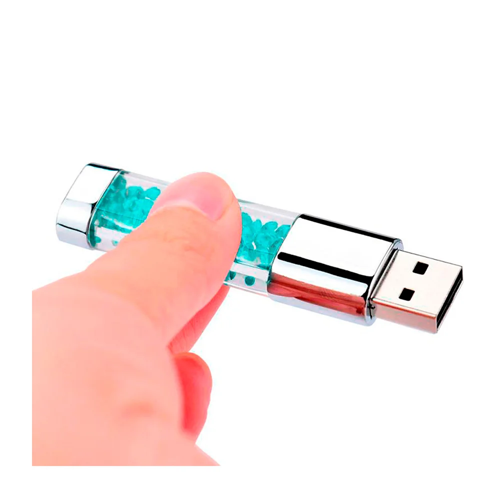 Флешка Стеклянная Призма Prisma W142 голубой 2 Гб - фото 6