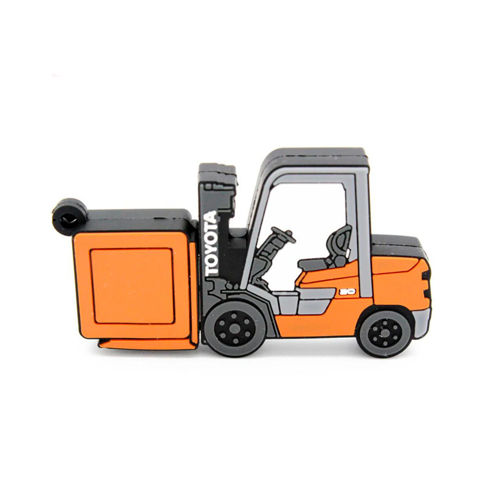 Флешка Резиновая Погрузчик Forklift Truck Q143 оранжевый 4 Гб - фото 1