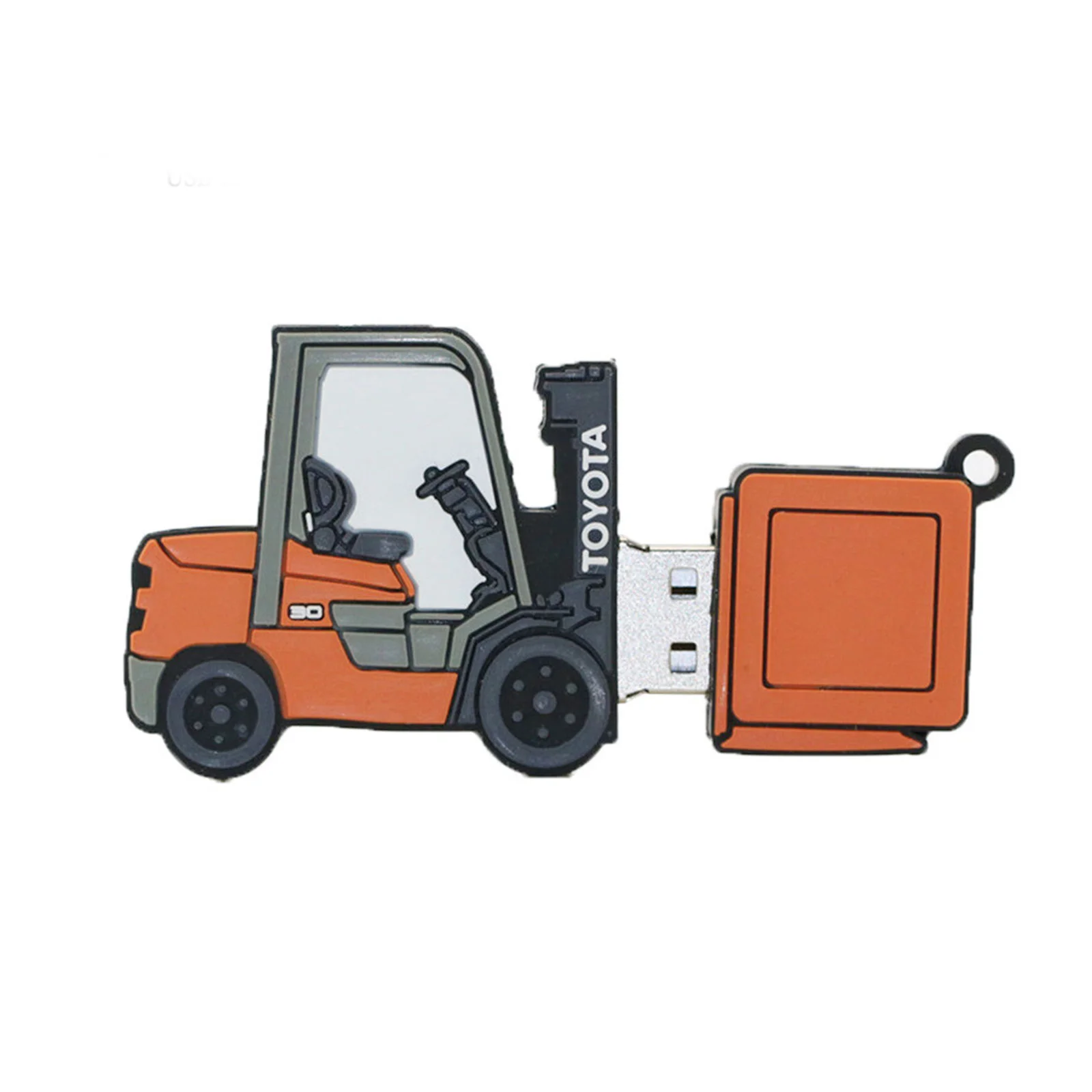 Флешка Резиновая Погрузчик Forklift Truck Q143 оранжевый 2 Гб - фото 2