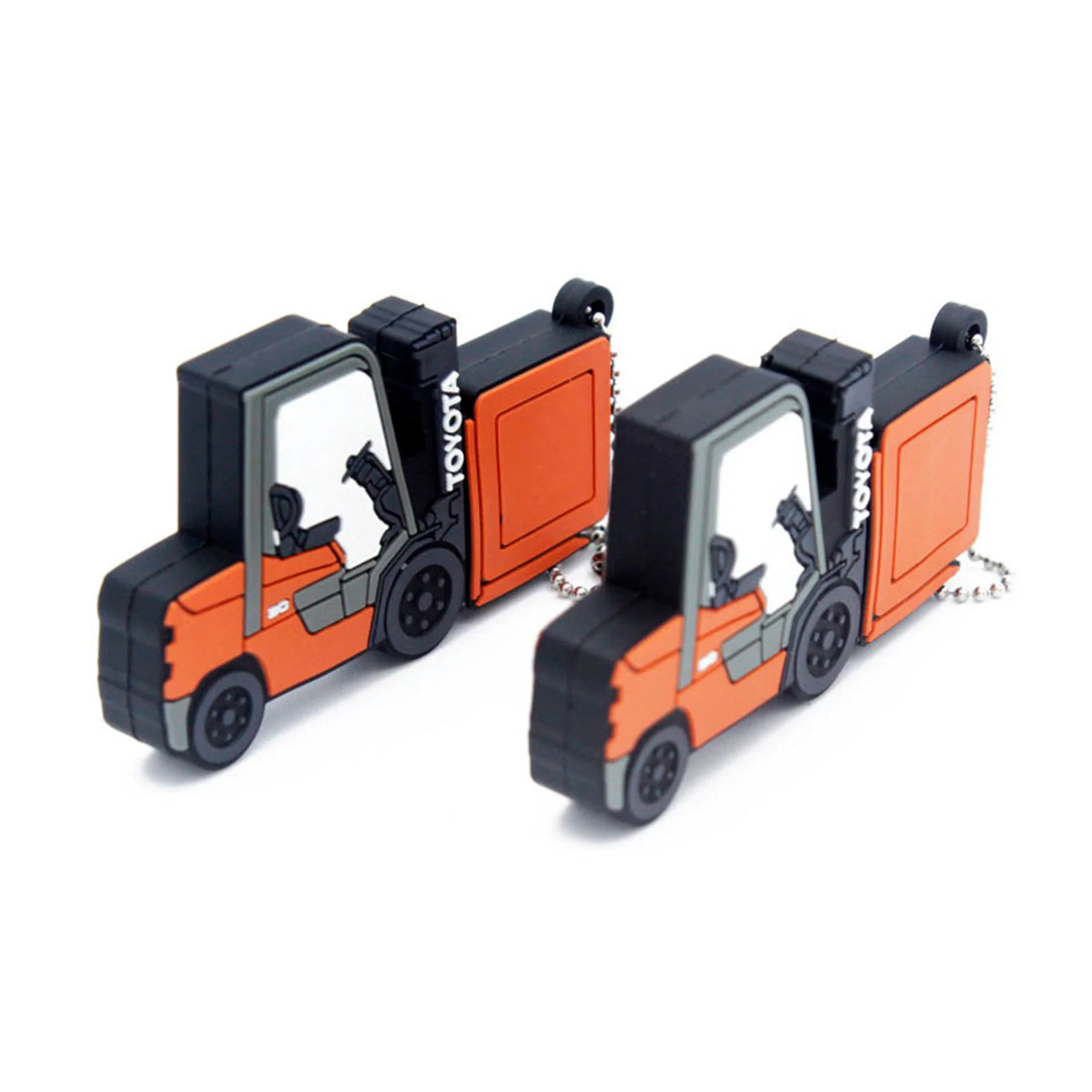 Флешка Резиновая Погрузчик Forklift Truck Q143 оранжевый 2 Гб - фото 8