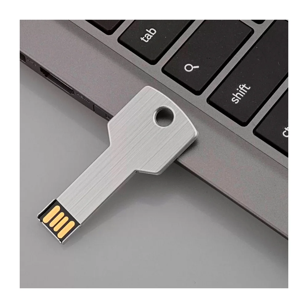 Флешка Металлическая Ключ \Key\ R145 серебряный матовый 1 Гб - фото 5