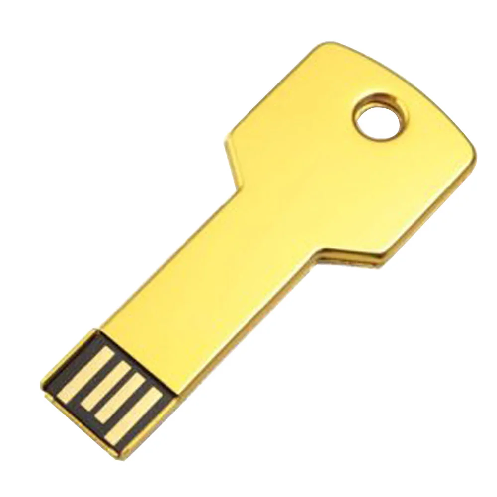 Флешка Металлическая Ключ Key R145 золотой глянец 8 Гб - фото 1