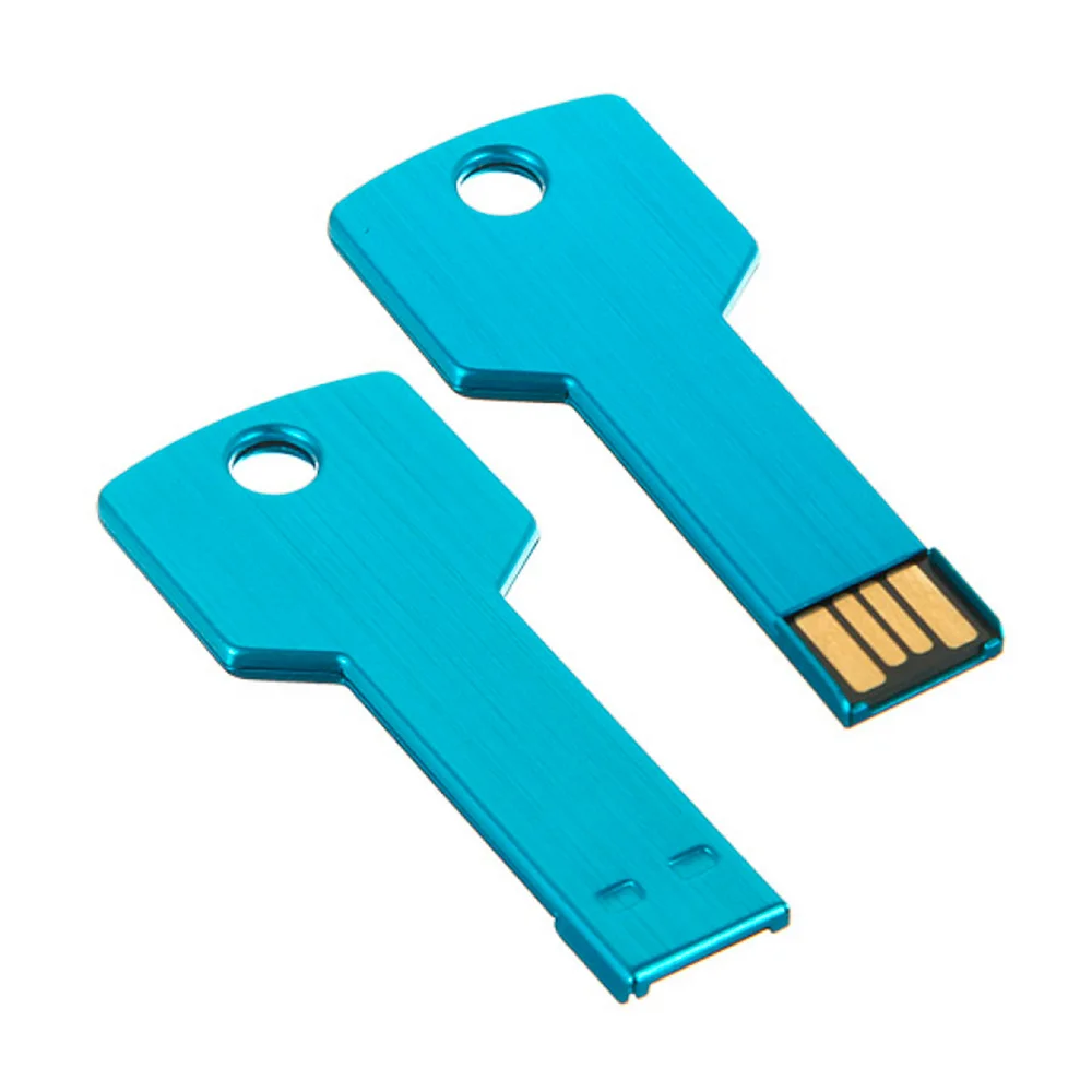Флешка Металлическая Ключ Key R145 голубой 64 Гб - фото 4