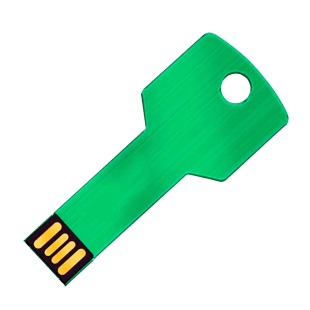 Флешка Металлическая Ключ Key R145 зеленый 256 Гб - фото 1