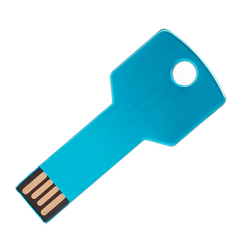 Флешка Металлическая Ключ Key R145 голубой 2 Гб - фото 1