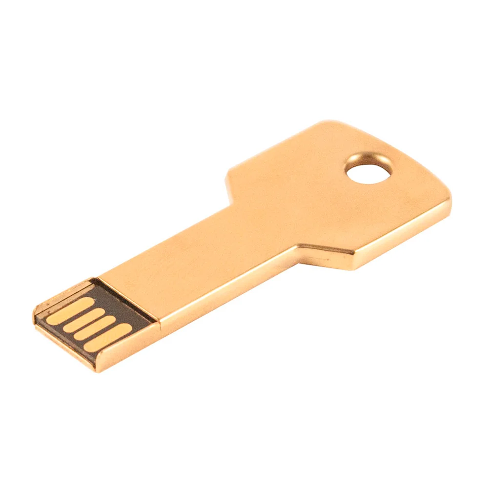 Флешка Металлическая Ключ Key R145 золотой матовый 1 Гб - фото 1