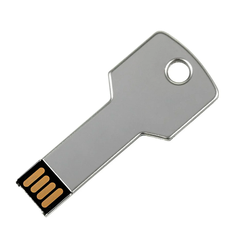 Флешка Металлическая Ключ Key R145 серебряный глянец 128 Гб - фото 1