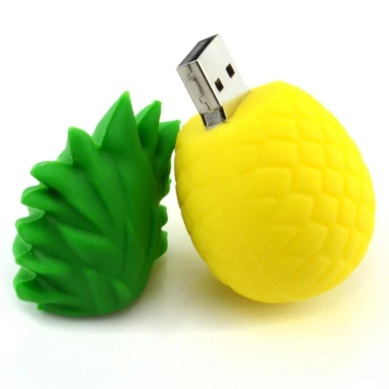 Флешка Резиновая Ананас Pineapple Q146 желтый 128 Гб - фото 2